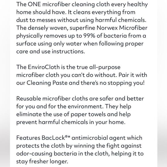 Norwex EnviroCloth Mushroom
With Sea Mist Trim NWT - Picture 4 of 10